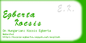 egberta kocsis business card